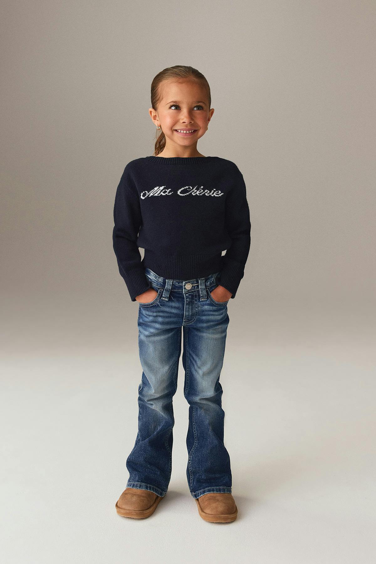 Y petite graphic sweater - Bleu marine