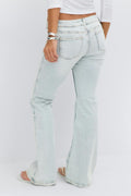 14+ pleated tie jeans - Super lt blue