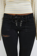 14+ pleated tie jeans - Super lt blue