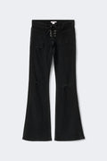 14+ pleated tie jeans - Noir