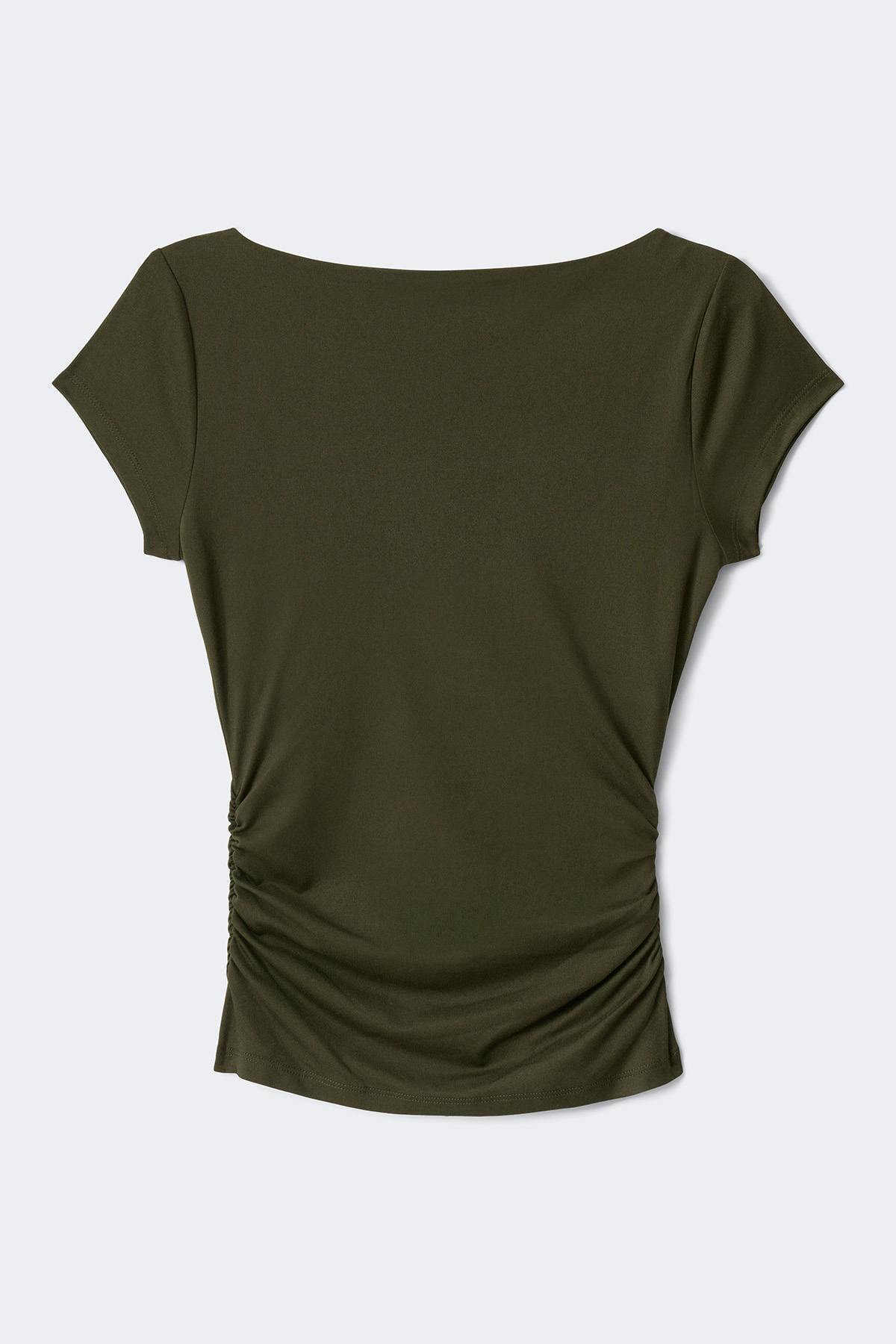 Scooped back yoga top - Army green