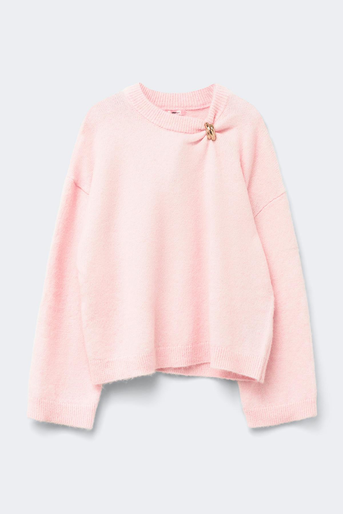 14+ gold detail sweater - Rose clair