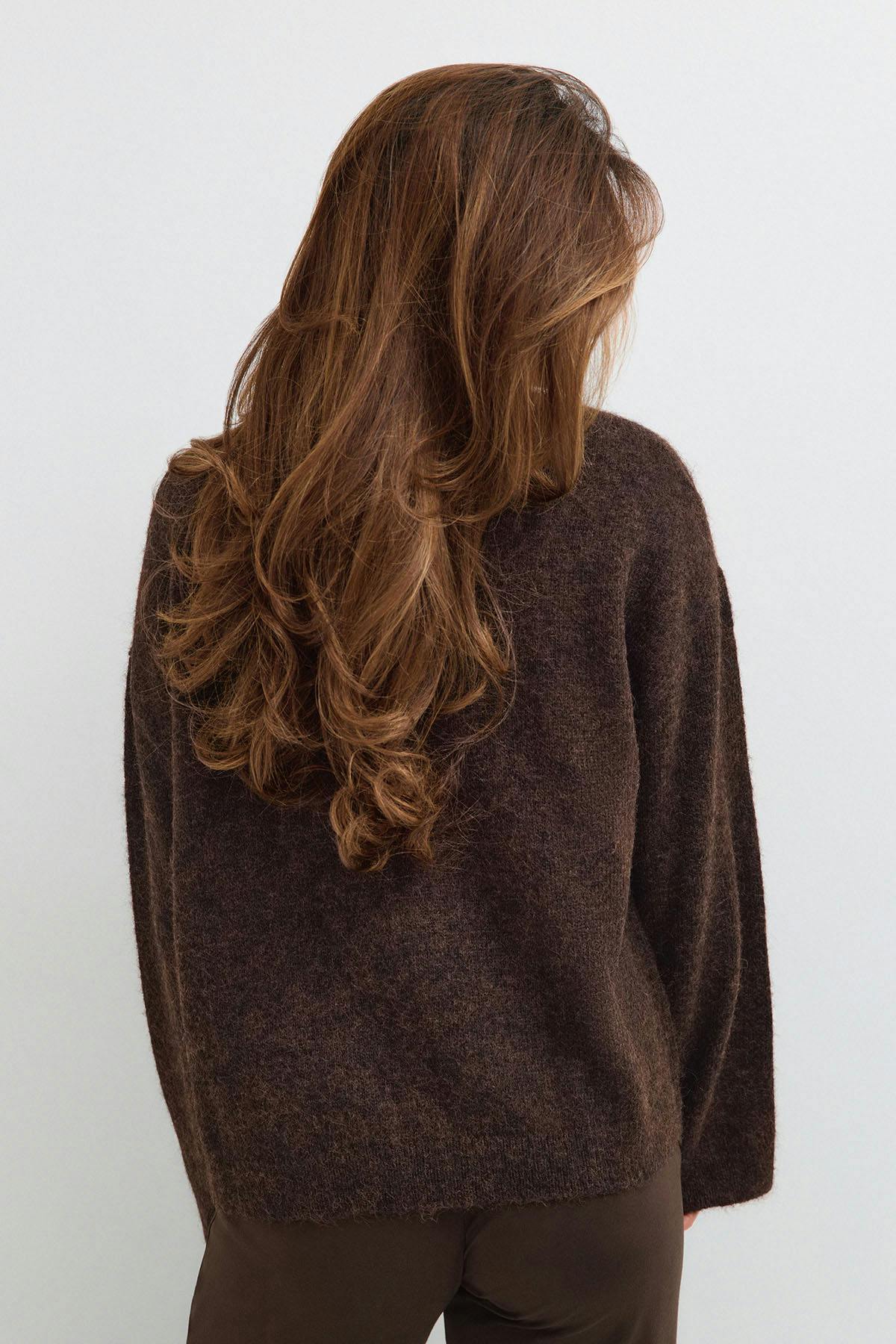 14+ gold detail sweater - Marron