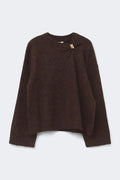 14+ gold detail sweater - Marron