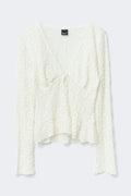 Lace v-neck top - Gardenia