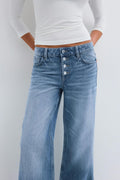 Button down jeans - Mid blue