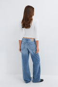 Button down jeans - Mid blue