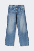 Button down jeans - Mid blue