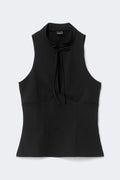 Keyhole tie top - Noir