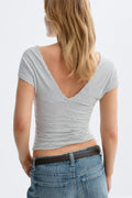 V-neck top - Gardenia