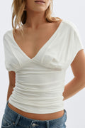 V-neck top - Sky blue