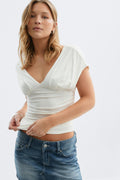 V-neck top - Sky blue