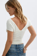 V-neck top - Sky blue