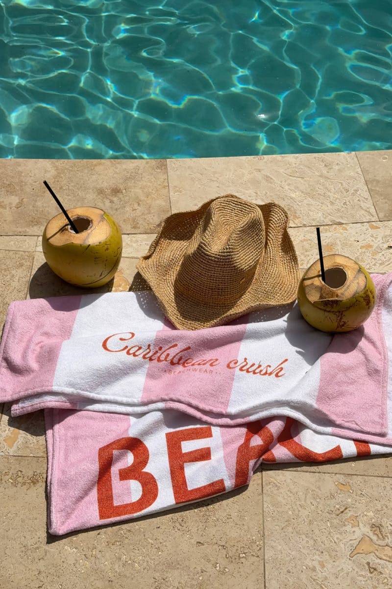 Y beach towel - Pink stripe