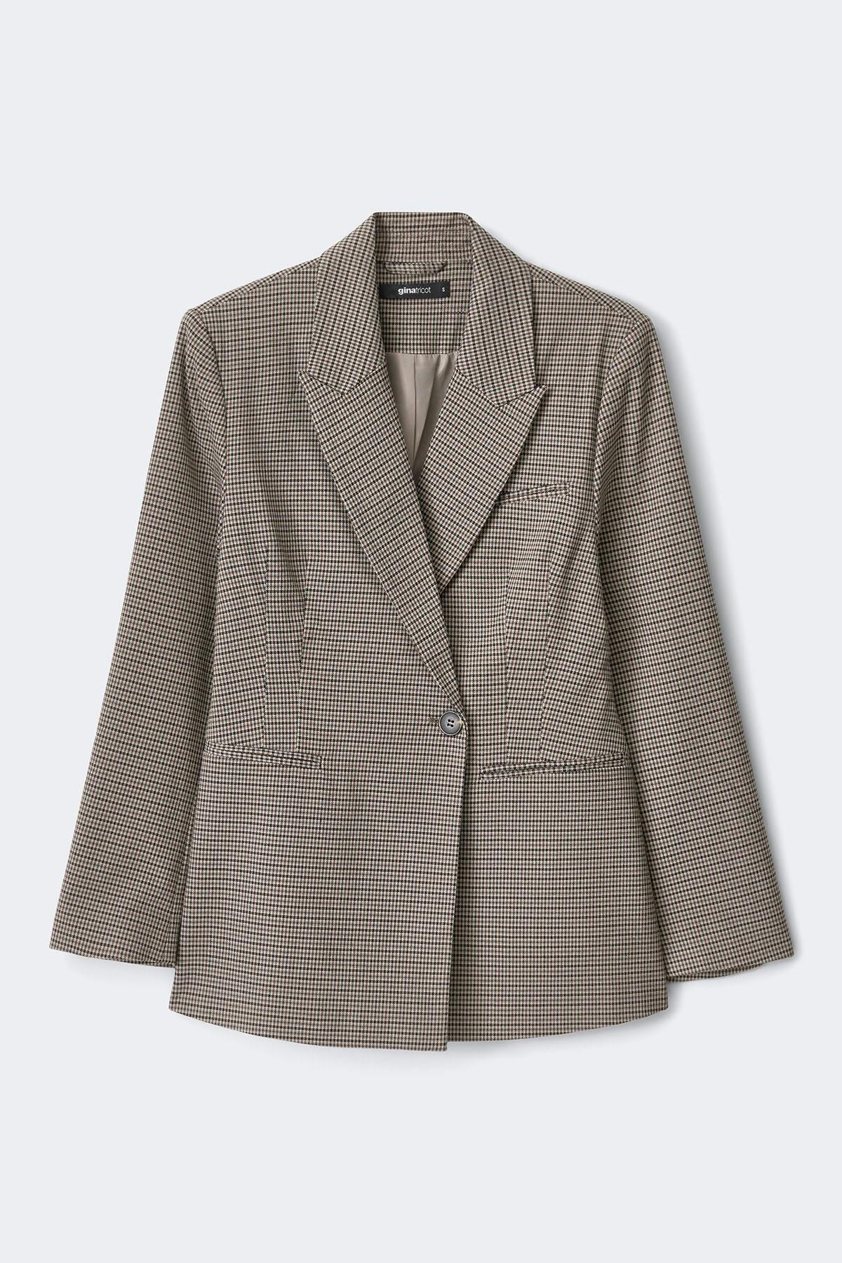 Shaped tie blazer - Check