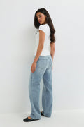 Slim straight jeans - Lt mid blue