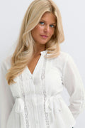 14+ lace detail top - Blanc