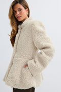 Peplum pile jacket - Mole