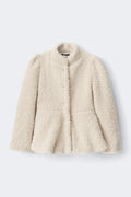 Peplum pile jacket - Crème