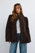 Peplum pile jacket - Mole