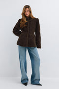 Peplum pile jacket - Mole