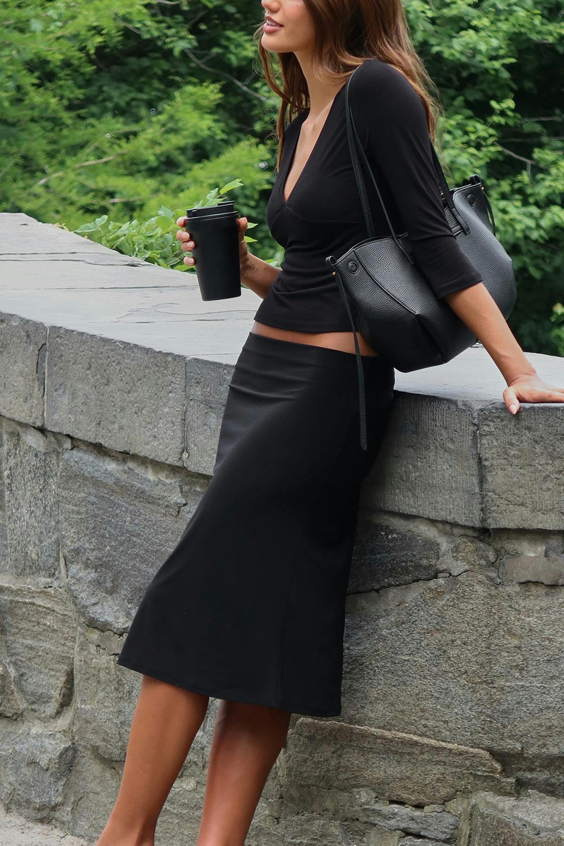 90s midi skirt - Noir
