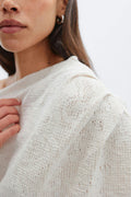 Lace dropped shoulder top - Ecru
