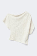 Lace dropped shoulder top - Ecru