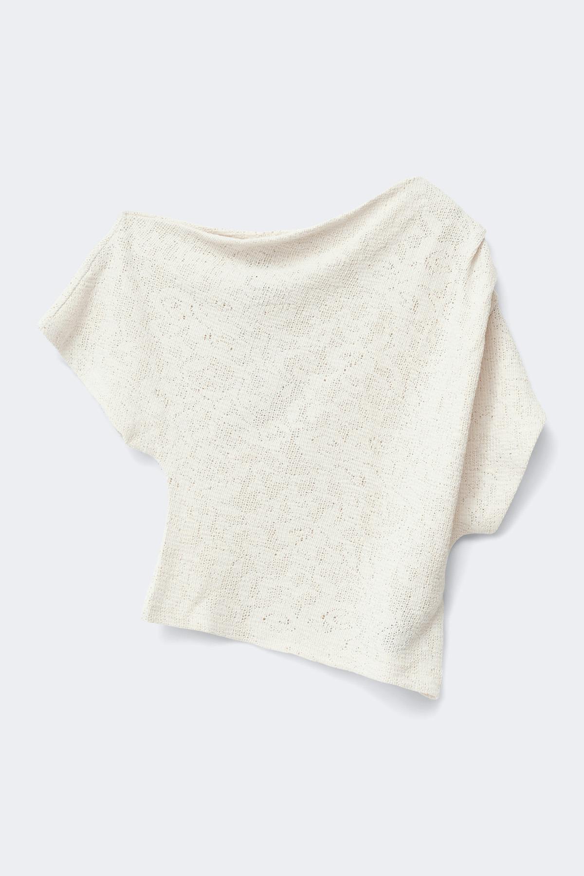 Lace dropped shoulder top - Ecru