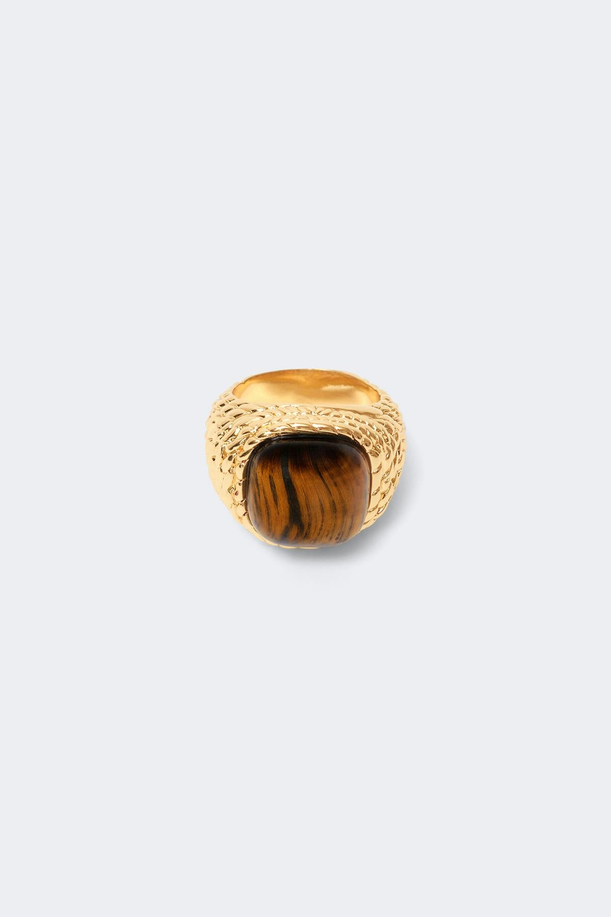 Chunky stone ring - Doré