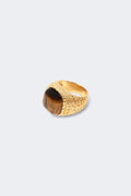 Chunky stone ring - Doré