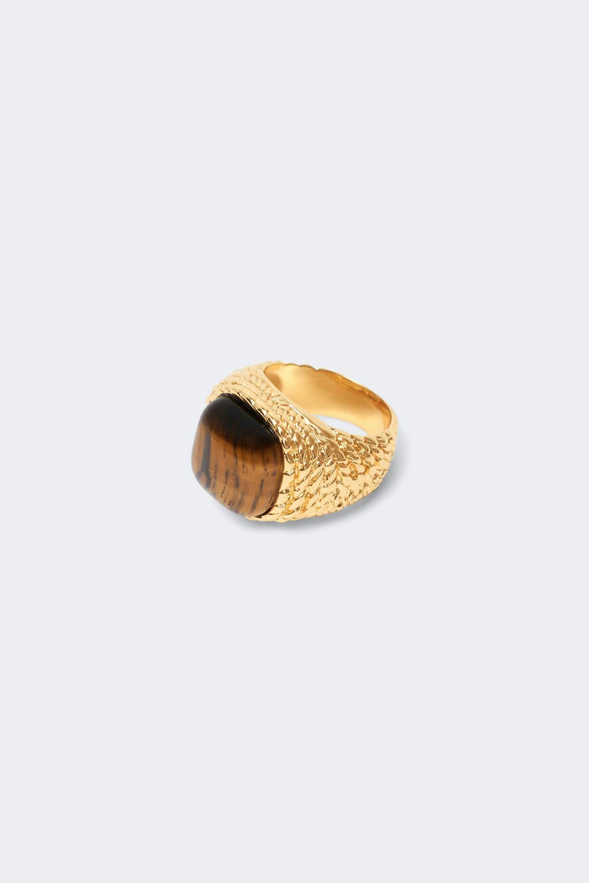 Chunky stone ring - Doré