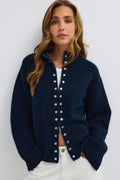 Knitted button cardigan - Feather gray