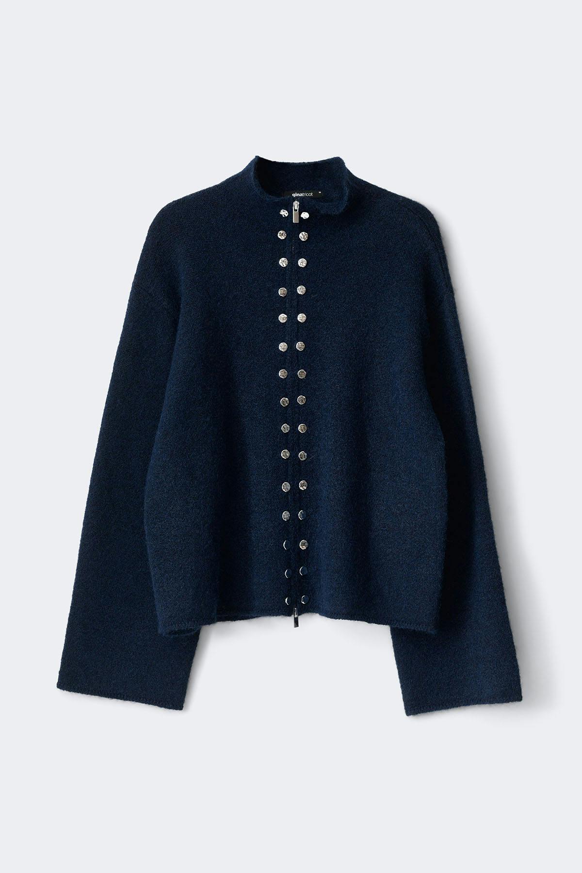 Knitted button cardigan - Feather gray