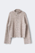 Knitted button cardigan - Feather gray