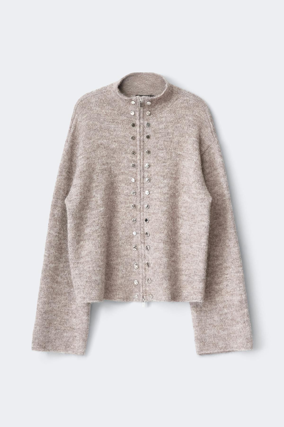 Knitted button cardigan - Feather gray