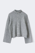 Knitted button cardigan - Navy blazer