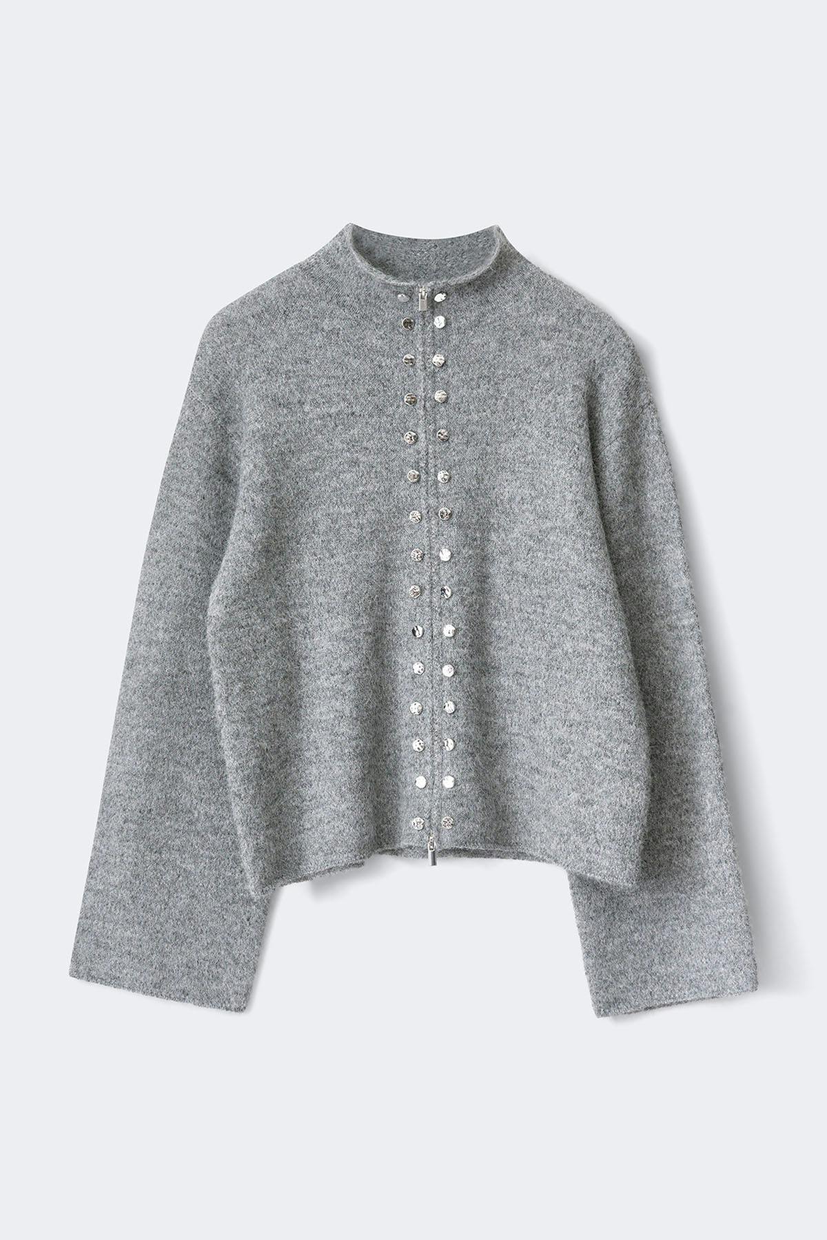 Knitted button cardigan - Navy blazer