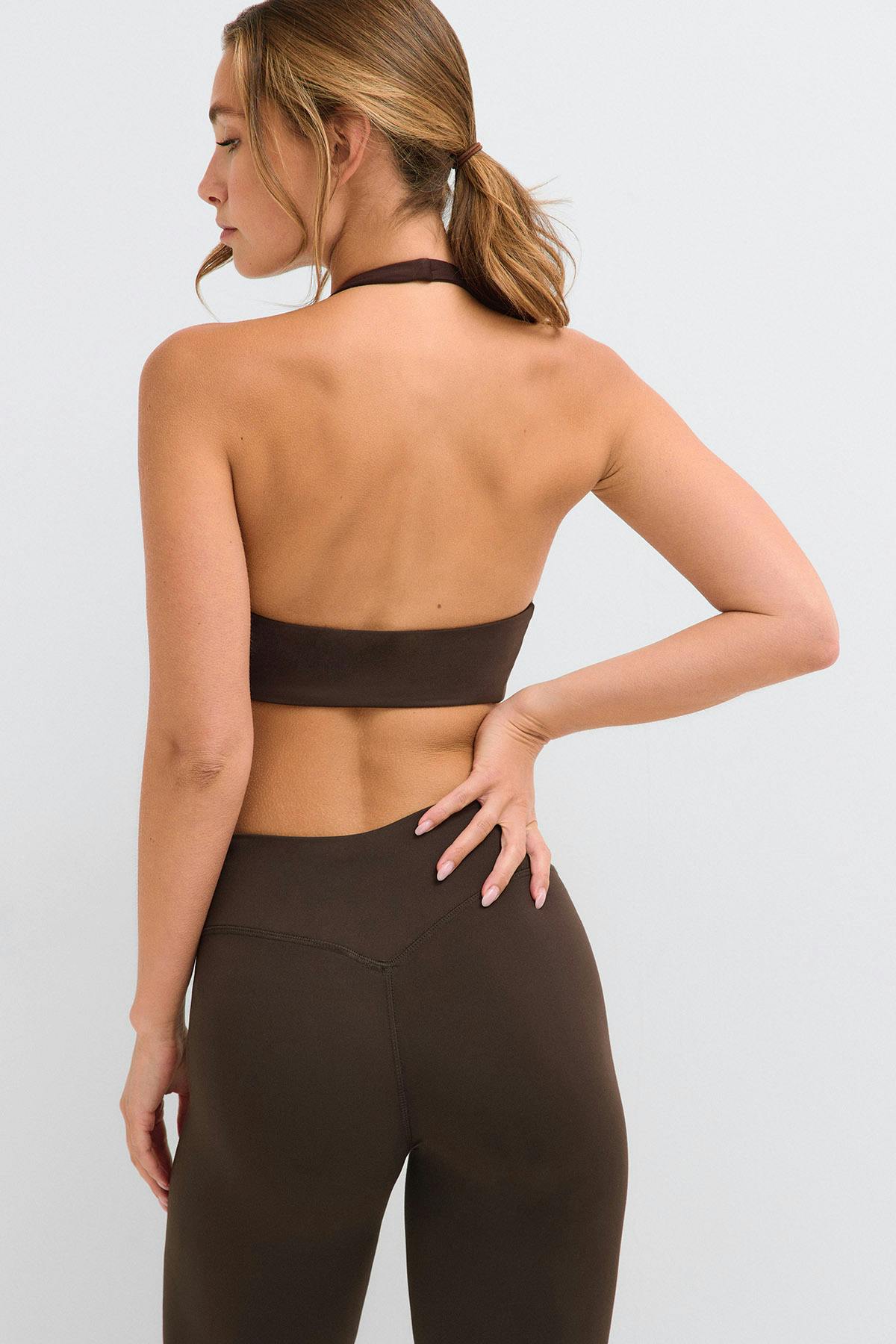 Yoga halterneck top - Dusty purple