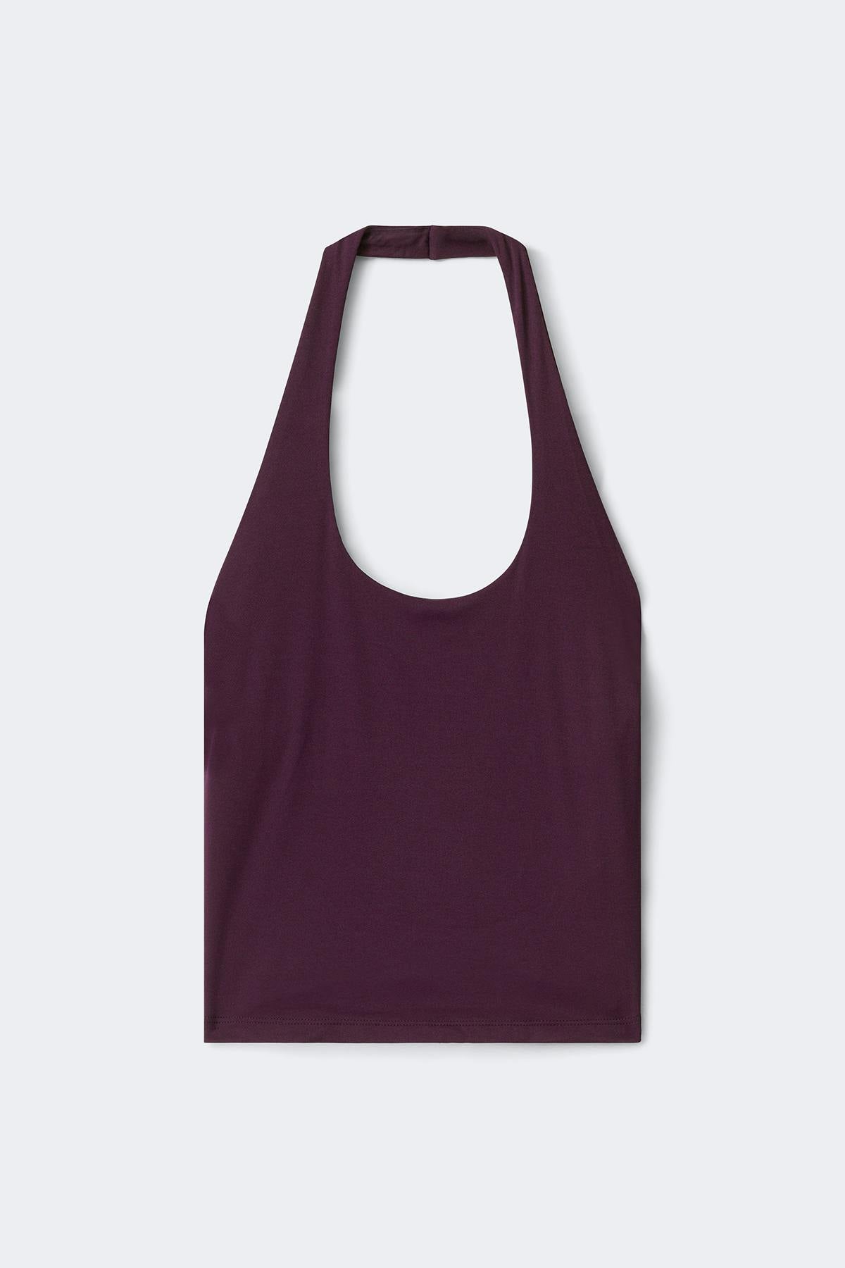 Halterneck yoga singlet - Wine floral/aop (4048)