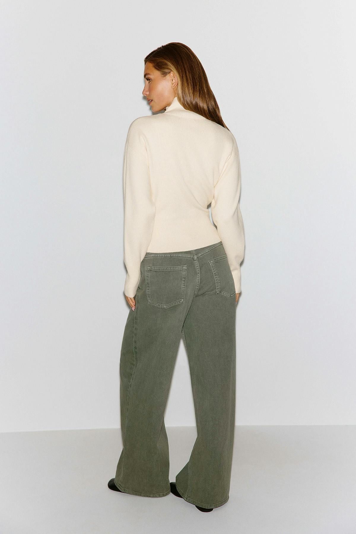 Knitted zip cardigan - Beige foncé
