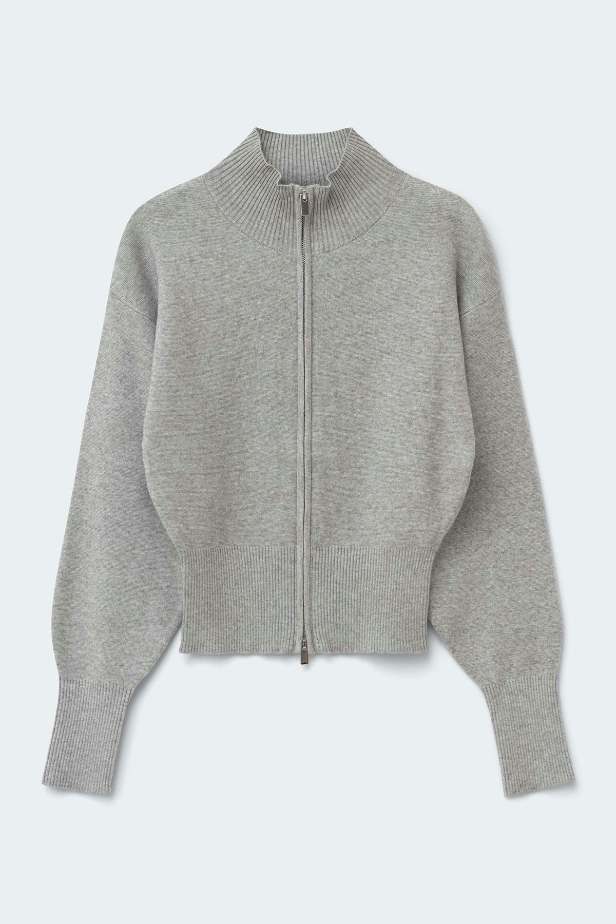 Knitted zip cardigan - Gardenia