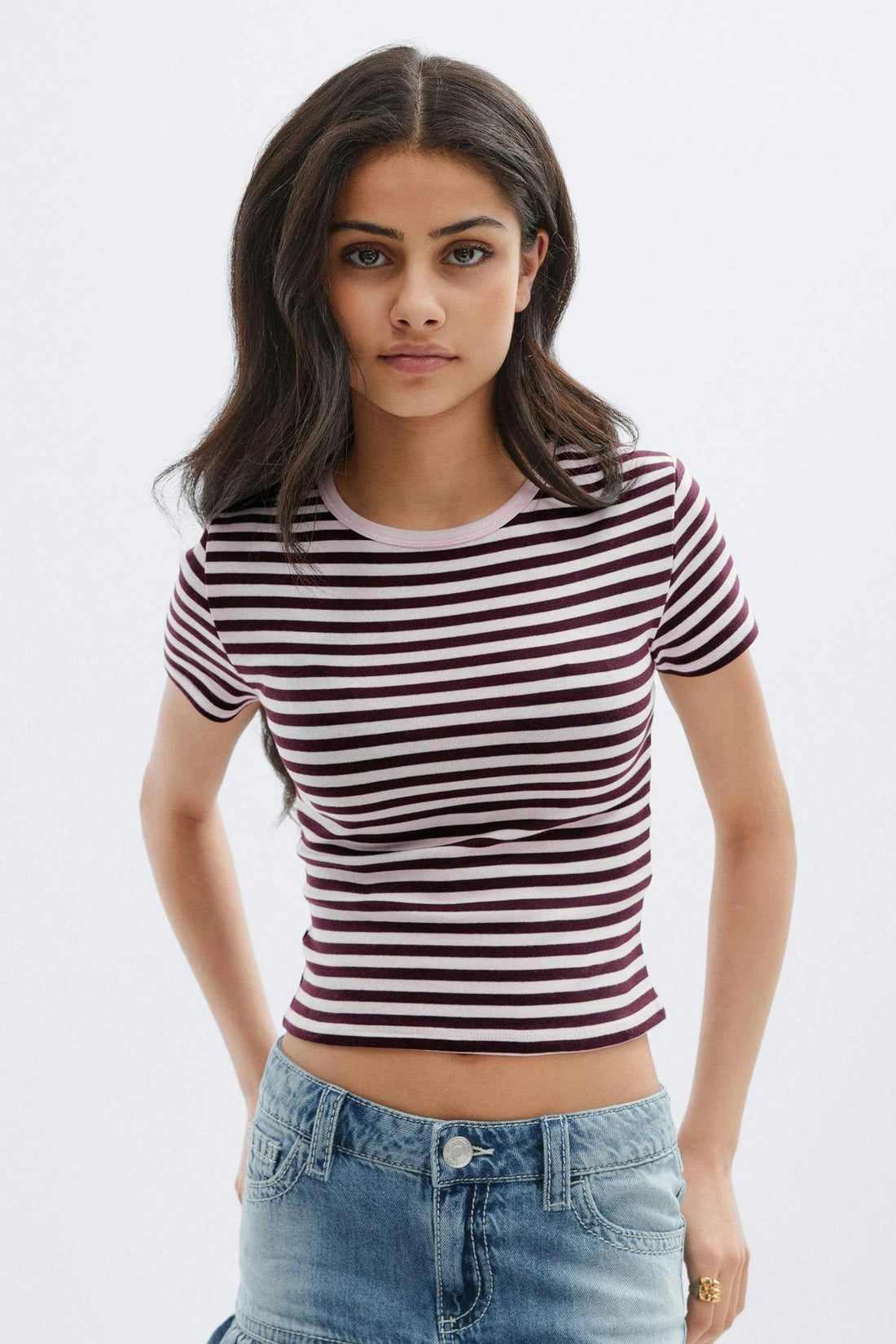 Y baby tee - Multi stripe