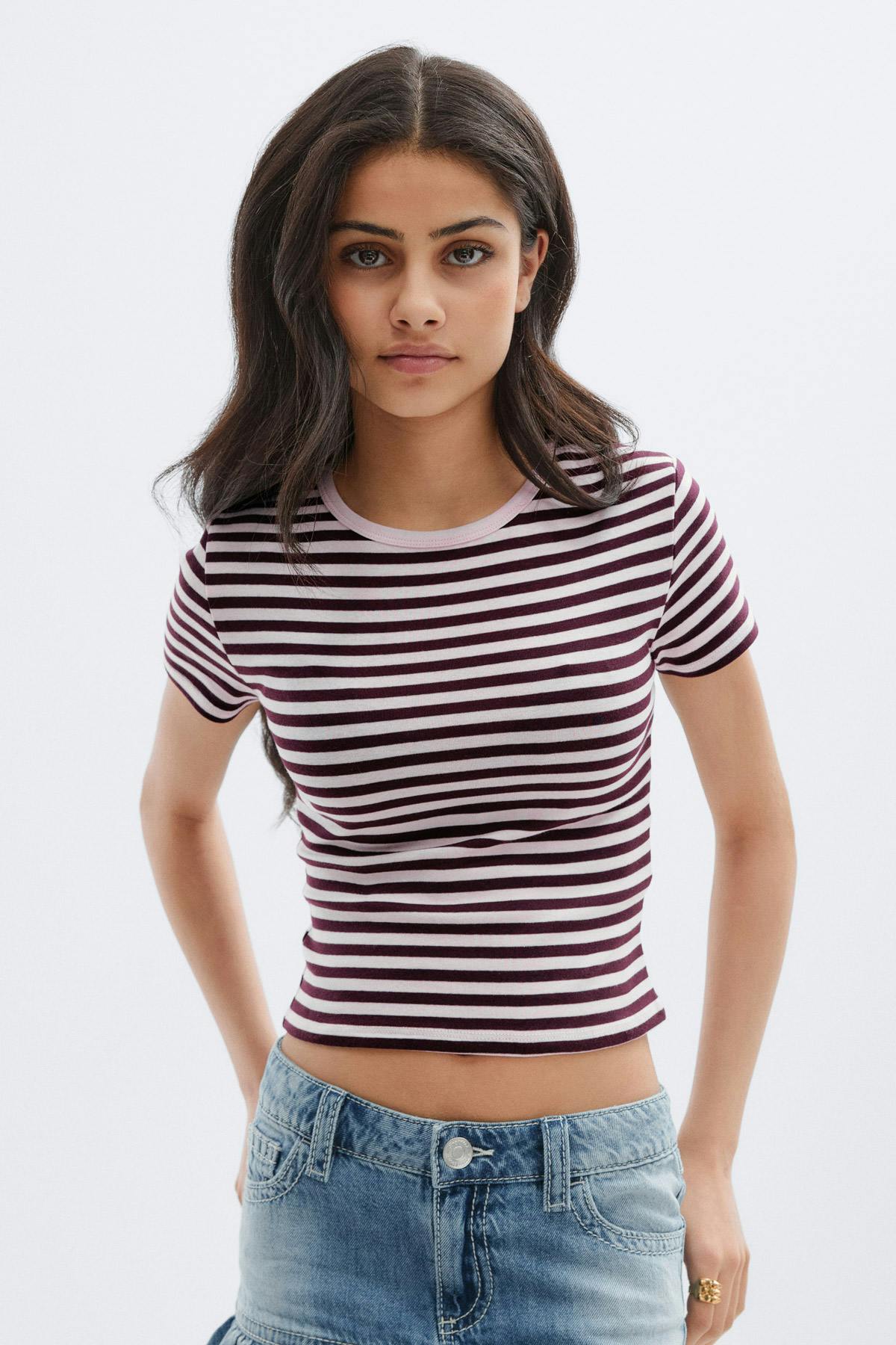 Y baby tee - Multi stripe