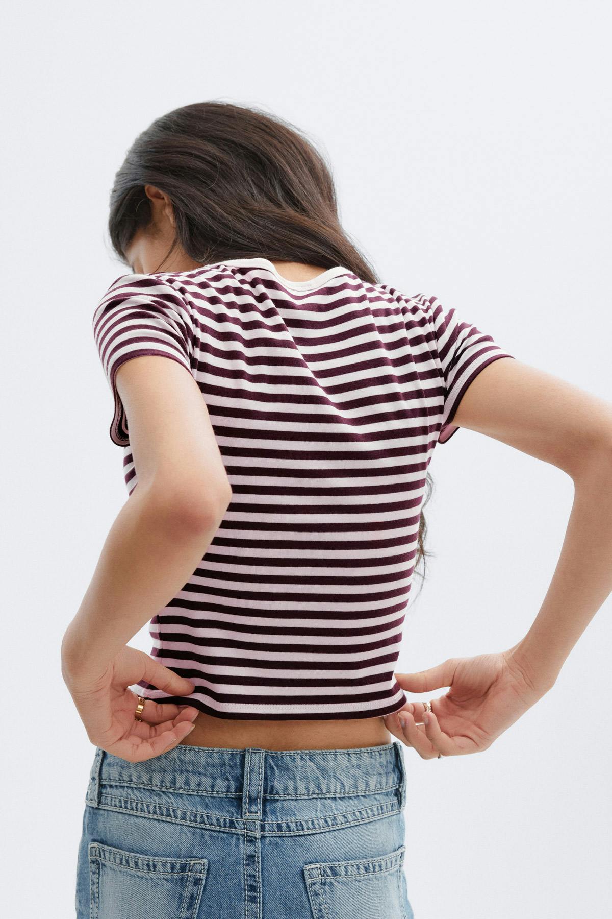 Y baby tee - Multi stripe