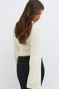 14+ fitted long sleeve top - Yellow/stripe