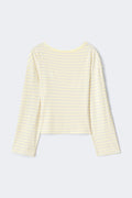 14+ fitted long sleeve top - Yellow/stripe