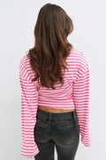 14+ fitted long sleeve top - Yellow/stripe