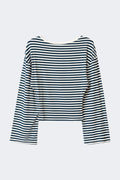 14+ fitted long sleeve top - Blue stripe