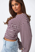 14+ fitted long sleeve top - Multi stripe